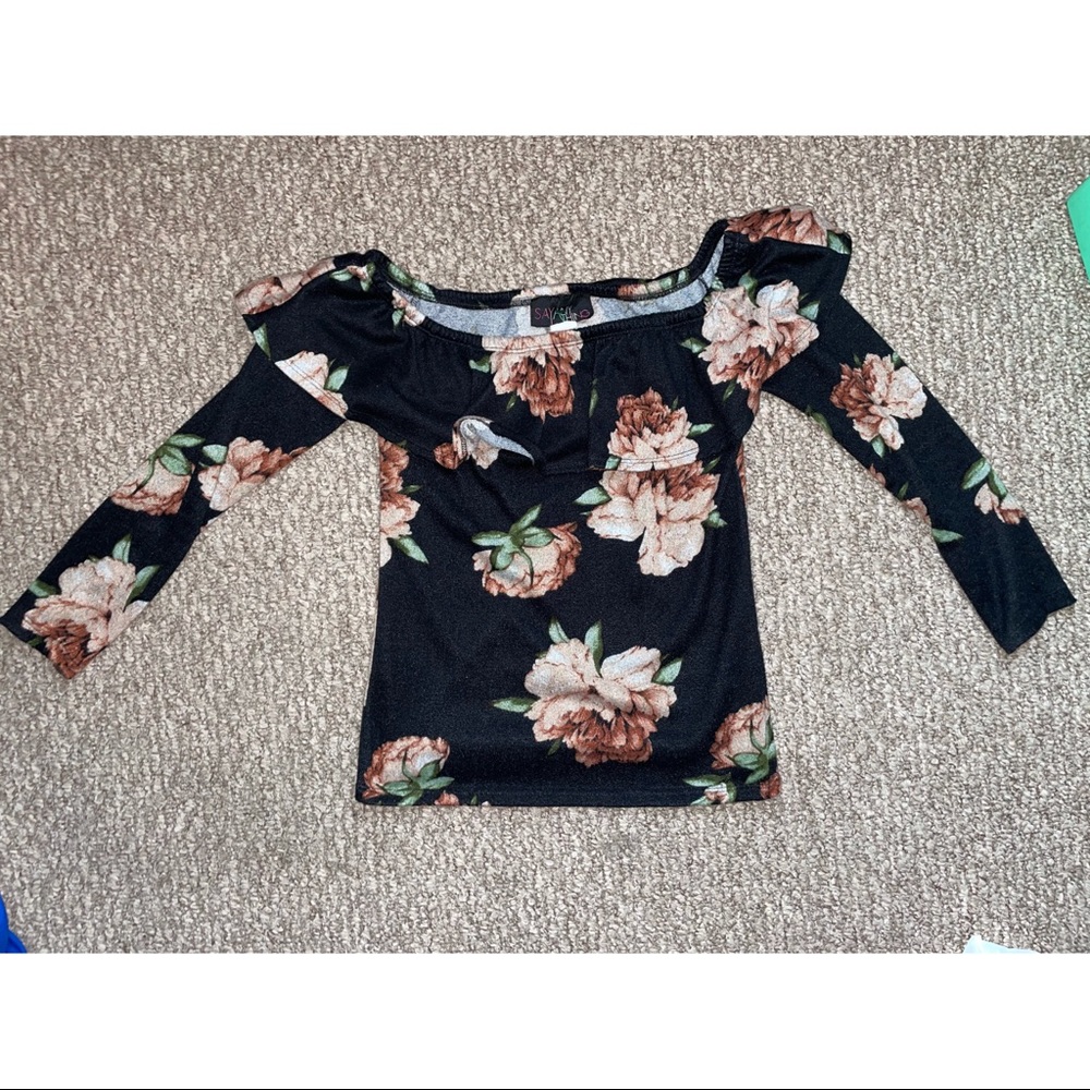 Say Anything Off The Shoulder Floral Blouse